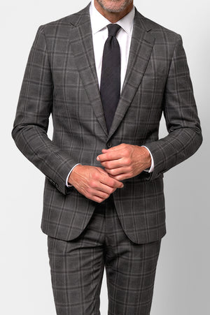 Bold Check 130s Suit — Gray