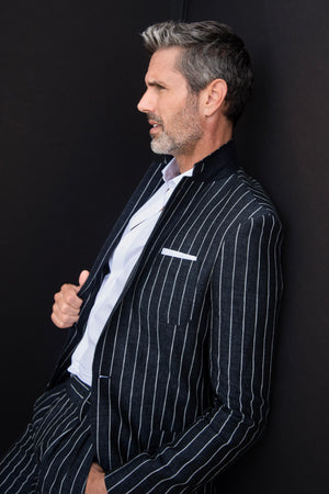 Pinstripe Linen Suit