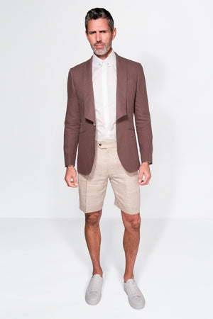 English Solid Linen Tux Jacket