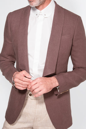 English Solid Linen Tux Jacket