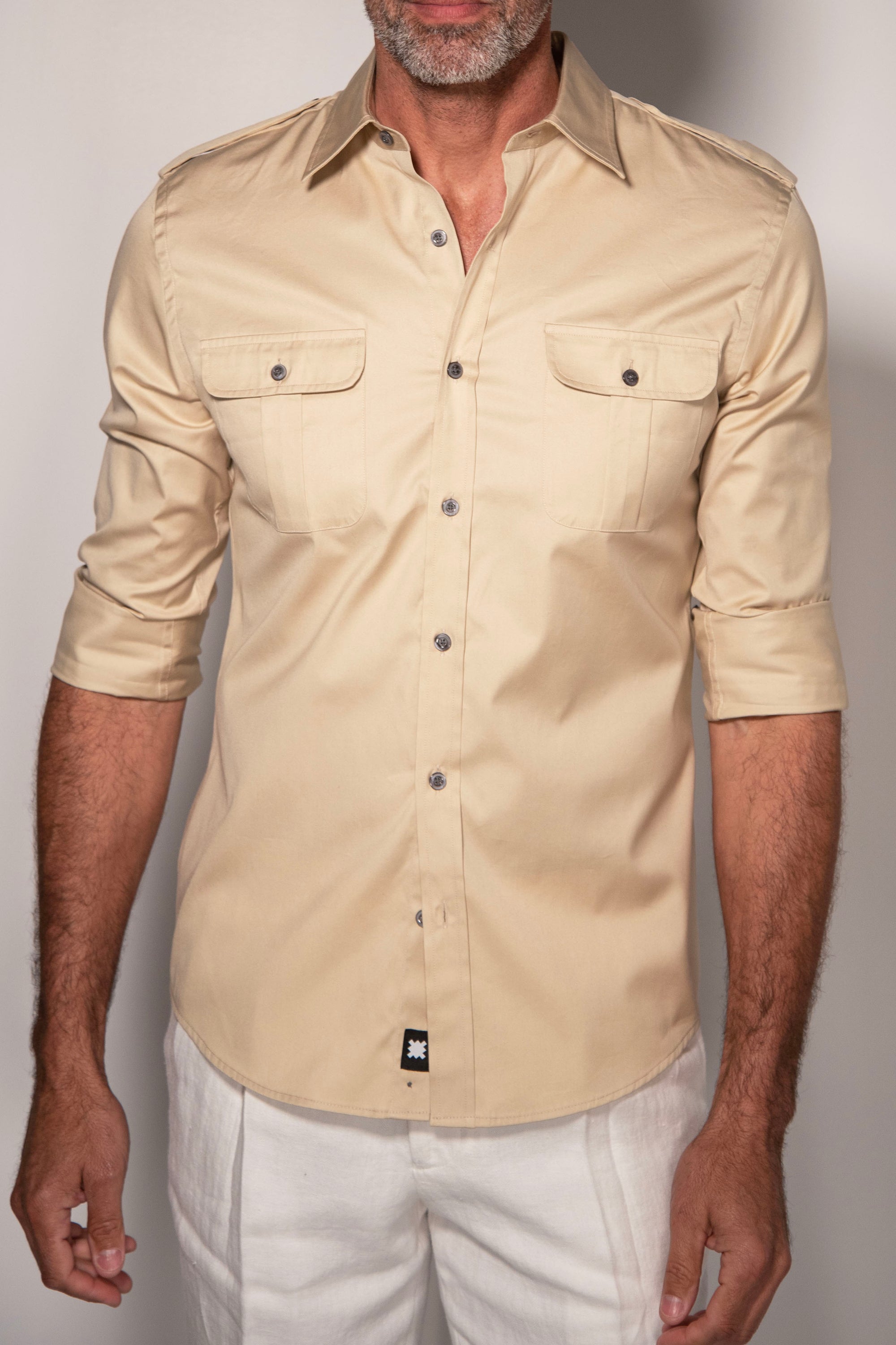Safari Long Sleeve Tan Shirt