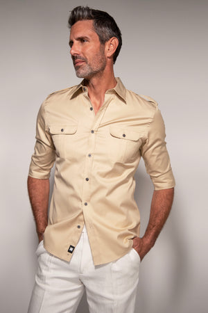 Safari Long Sleeve Tan Shirt
