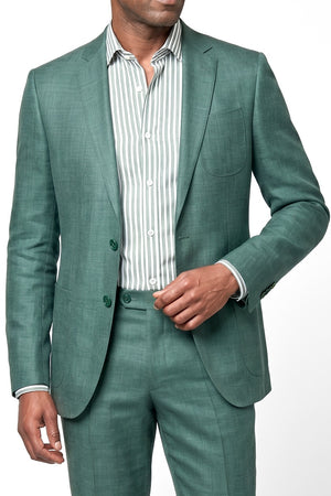 Summer Wool / Silk / Linen Suit - Green