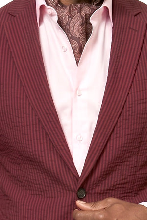 Solbiati Seersucker Suit - Burgundy