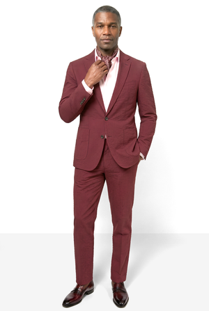 Solbiati Seersucker Suit - Burgundy