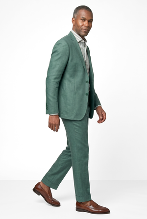Summer Wool / Silk / Linen Suit - Green
