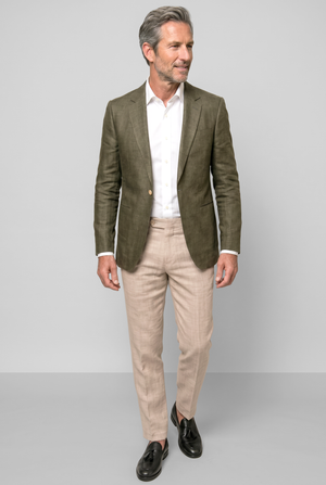 English Linen Blazer - Olive