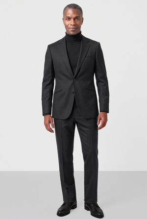 English Herringbone Suit — Medium Gray