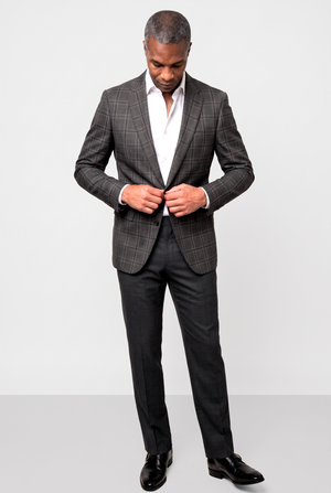 Bold Check 130s Blazer — Gray
