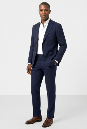 English Cotton 2pc Suit - Navy