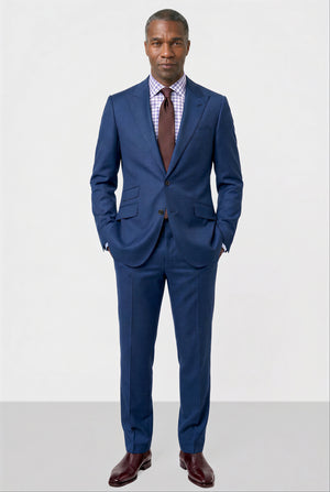 Solid Plain Weave Suit — Light Slate Blue