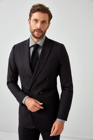 English Black Flannel Suit