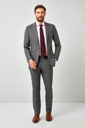 English Dugdale & Bros. Textured Weave Merino Wool Suit