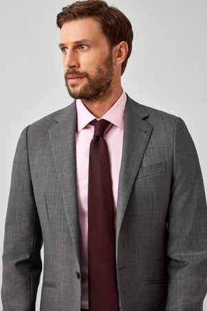 English Dugdale & Bros. Textured Weave Merino Wool Suit