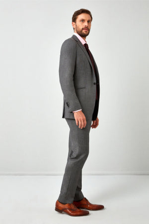 English Dugdale & Bros. Textured Weave Merino Wool Suit