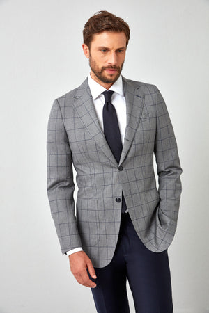 Navy Solid Plain Weave Trousers