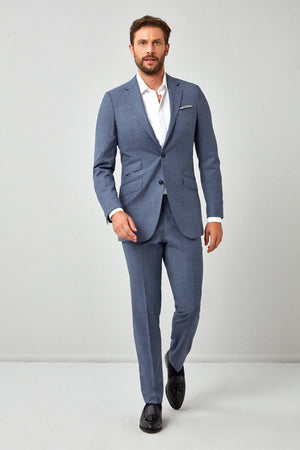 Solid Fine Textured Weave Suit