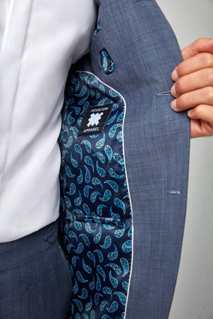 Solid Fine Textured Weave Suit