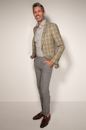 Bold Tonal Plaid Blazer