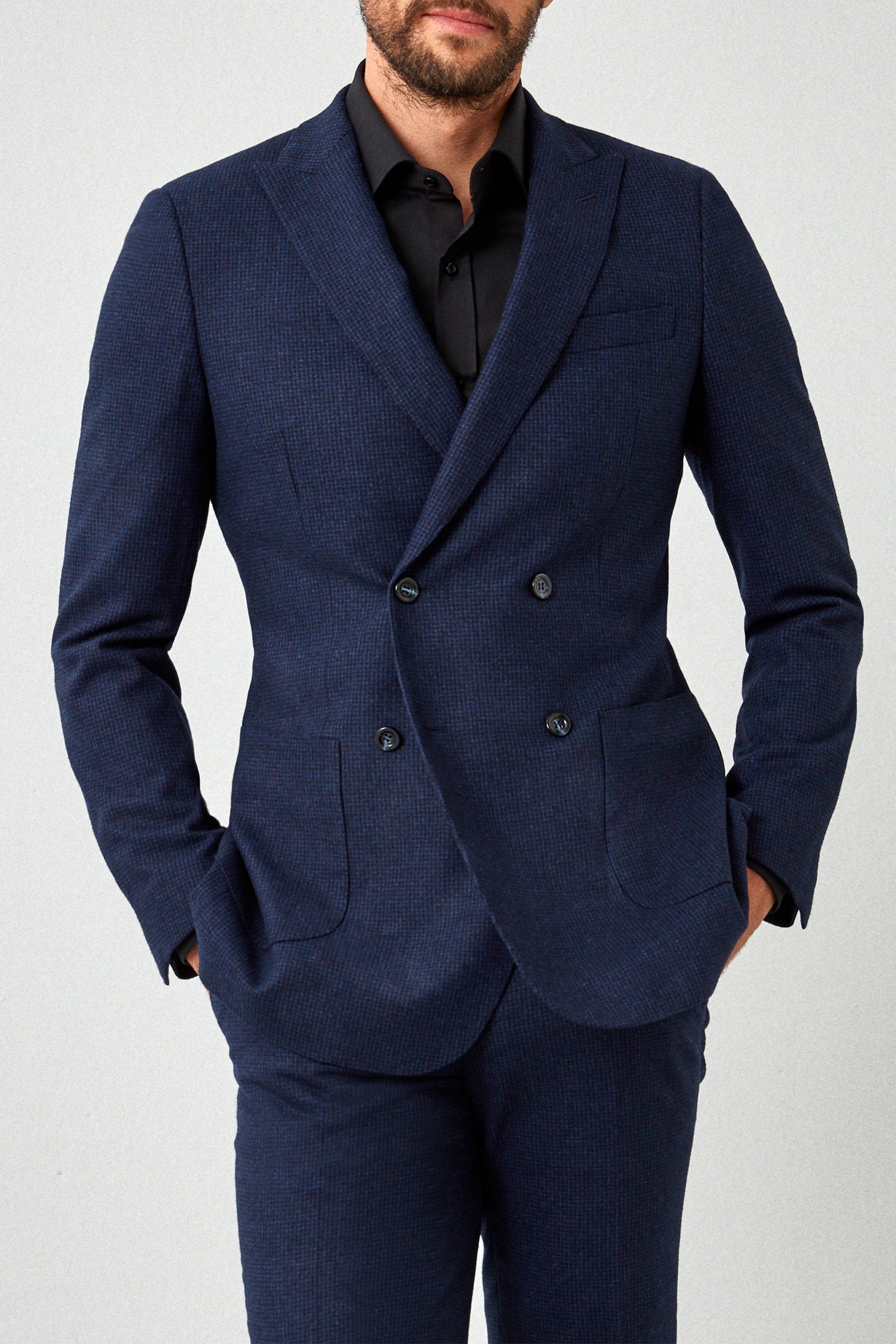 Italian Houndstooth Flannel Suit