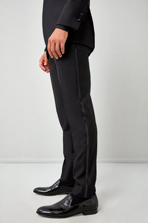 Loro Piana 150s Black Tuxedo Trousers