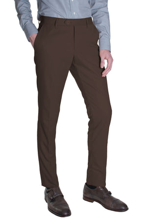 Chocolate Brown Cotton Dress Pants