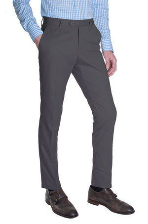 Gray Cotton Dress Pants