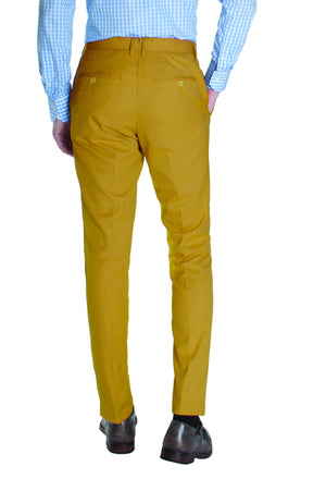 Golden Khaki Cotton Dress Pants