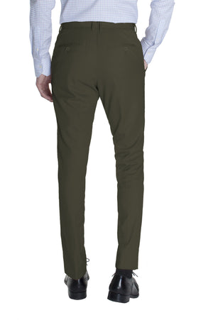 Olive Green Cotton Dress Pants