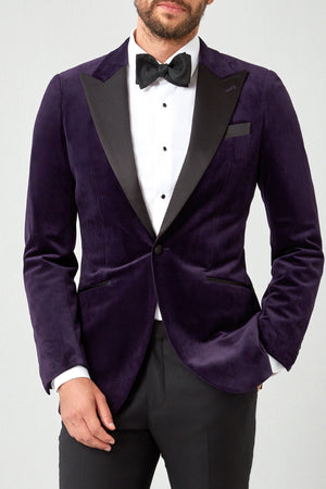 English Velvet Dinner Jacket with Satin Lapel