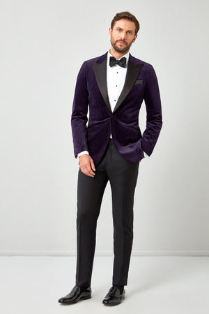 English Velvet Dinner Jacket with Satin Lapel