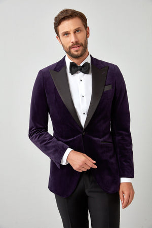 English Velvet Dinner Jacket with Satin Lapel