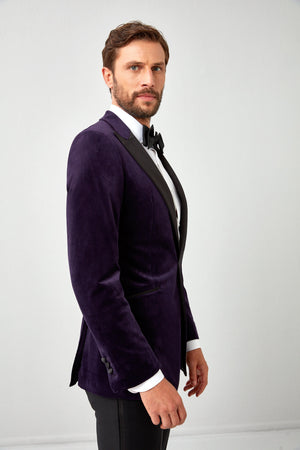English Velvet Dinner Jacket with Satin Lapel