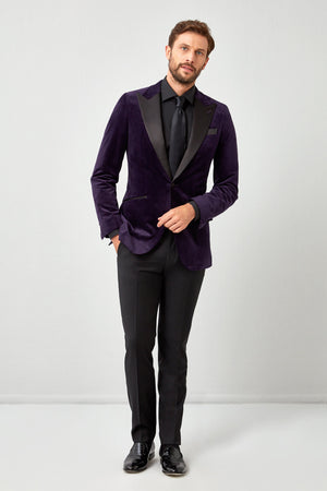 English Velvet Dinner Jacket with Satin Lapel