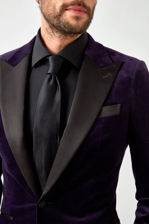 English Velvet Dinner Jacket with Satin Lapel