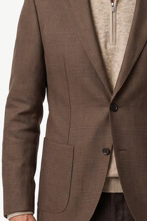 Dugdale Tropical Breeze Glencheck Blazer — Medium Brown