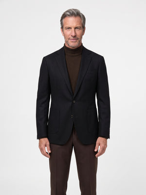 Italian Hopsack Blazer — Midnight Navy