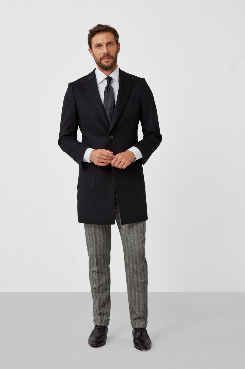 100% Wool Solid Overcoat
