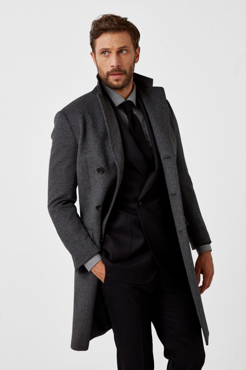 Solid Wool & Cashmere Classic Overcoat