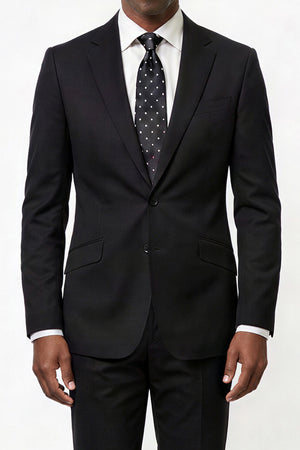 Solid Plain Weave Suit — Black