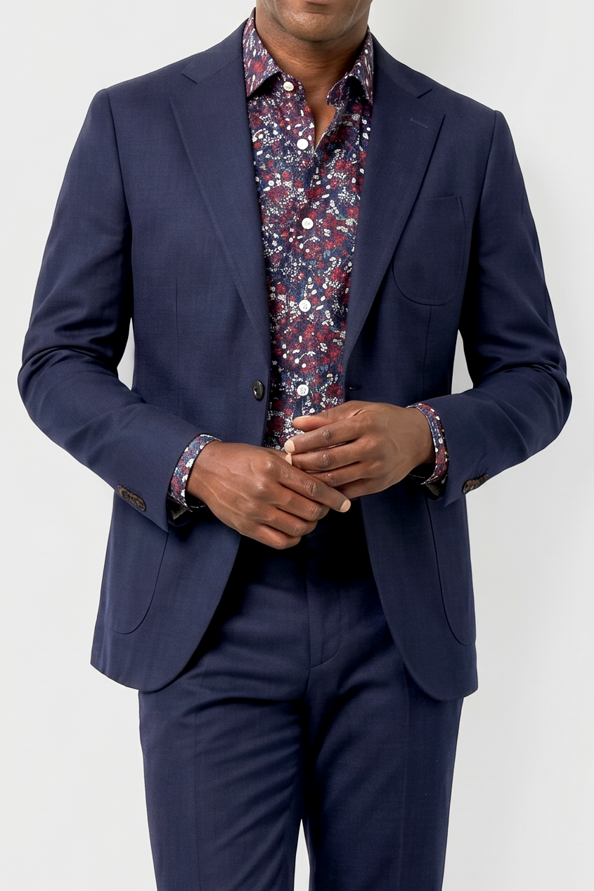 English Cotton 2pc Suit - Navy