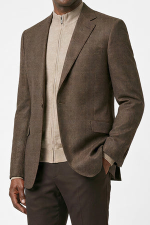 Dugdale Tropical Breeze Glencheck Blazer — Medium Brown