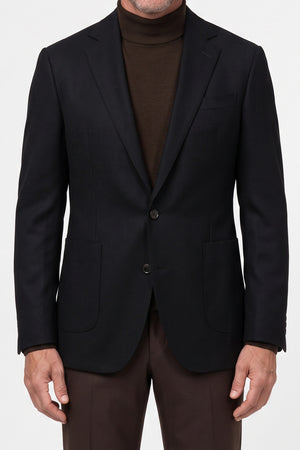Italian Hopsack Blazer — Midnight Navy