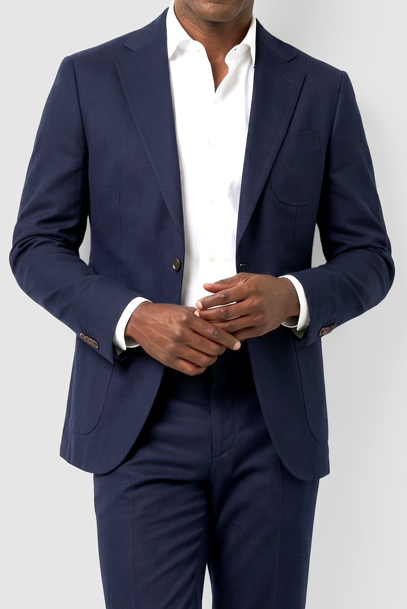 English Cotton 2pc Suit - Navy