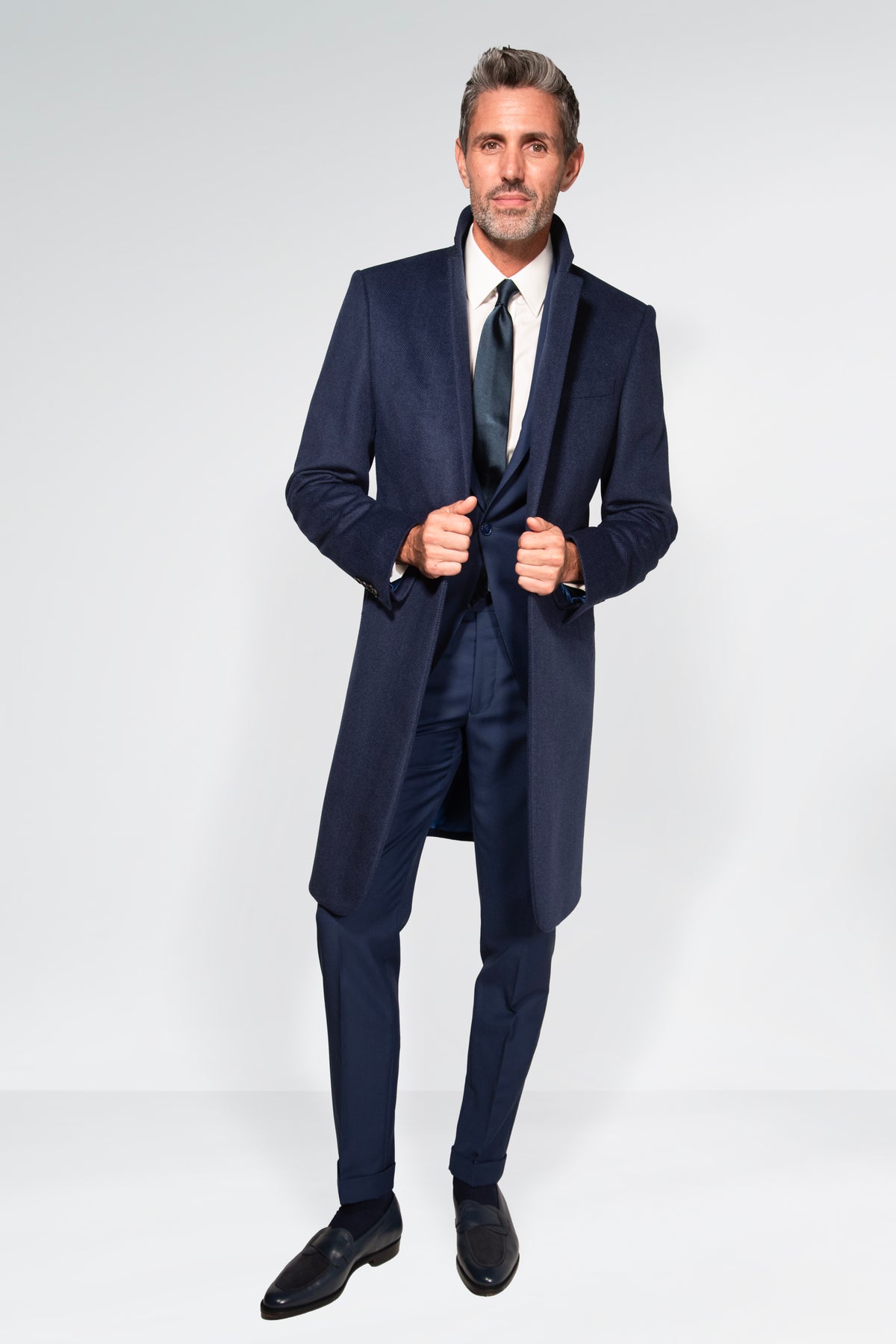 Flannel Herringbone Wool Overcoat
