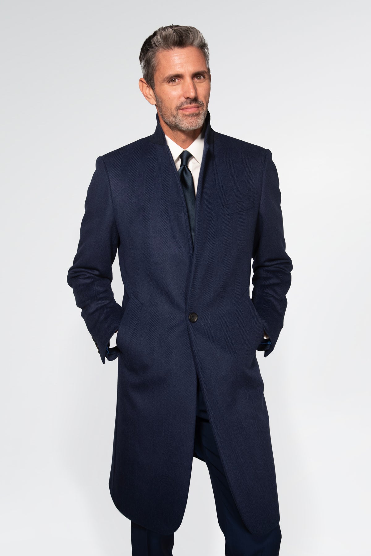 Flannel Herringbone Wool Overcoat