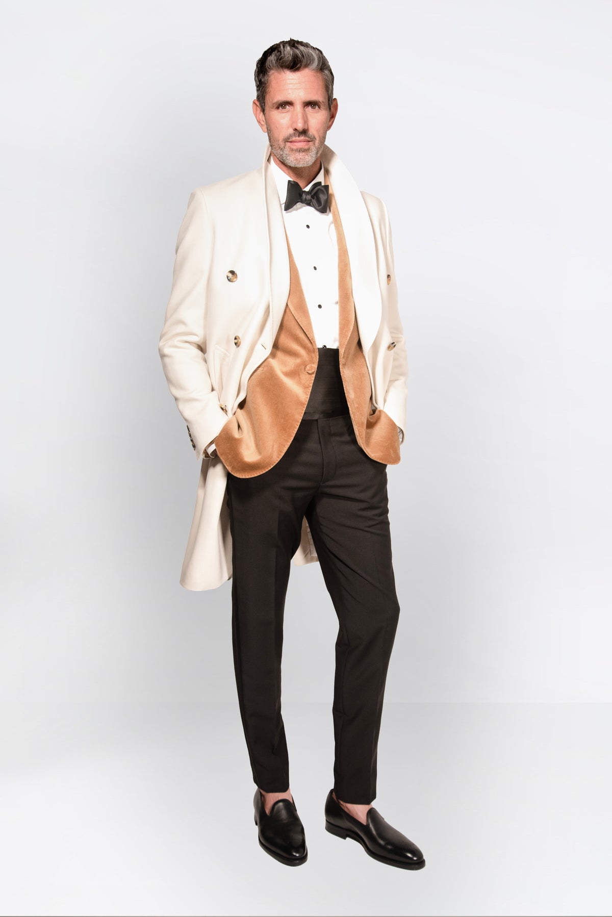 English Herringbone Wool & Cashmere Overcoat