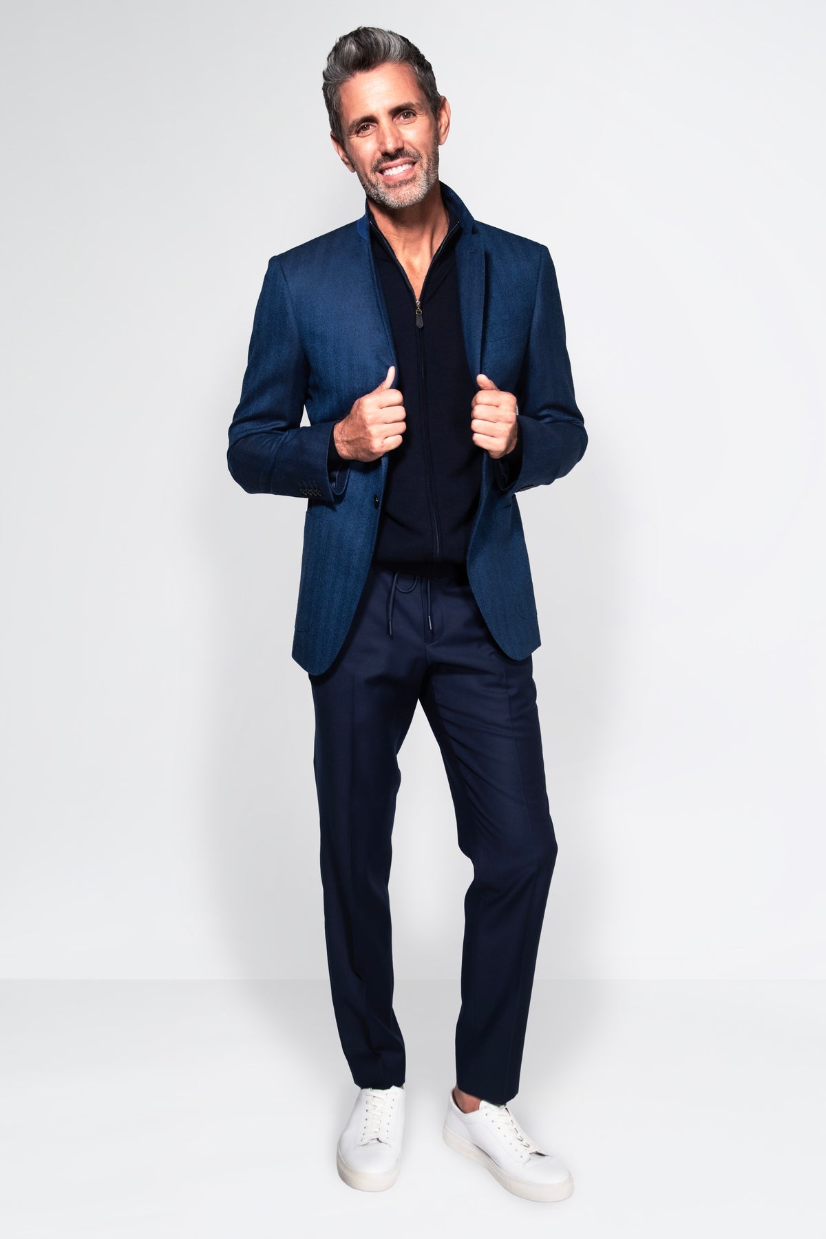 Navy Stretch Dress Jogger Pants