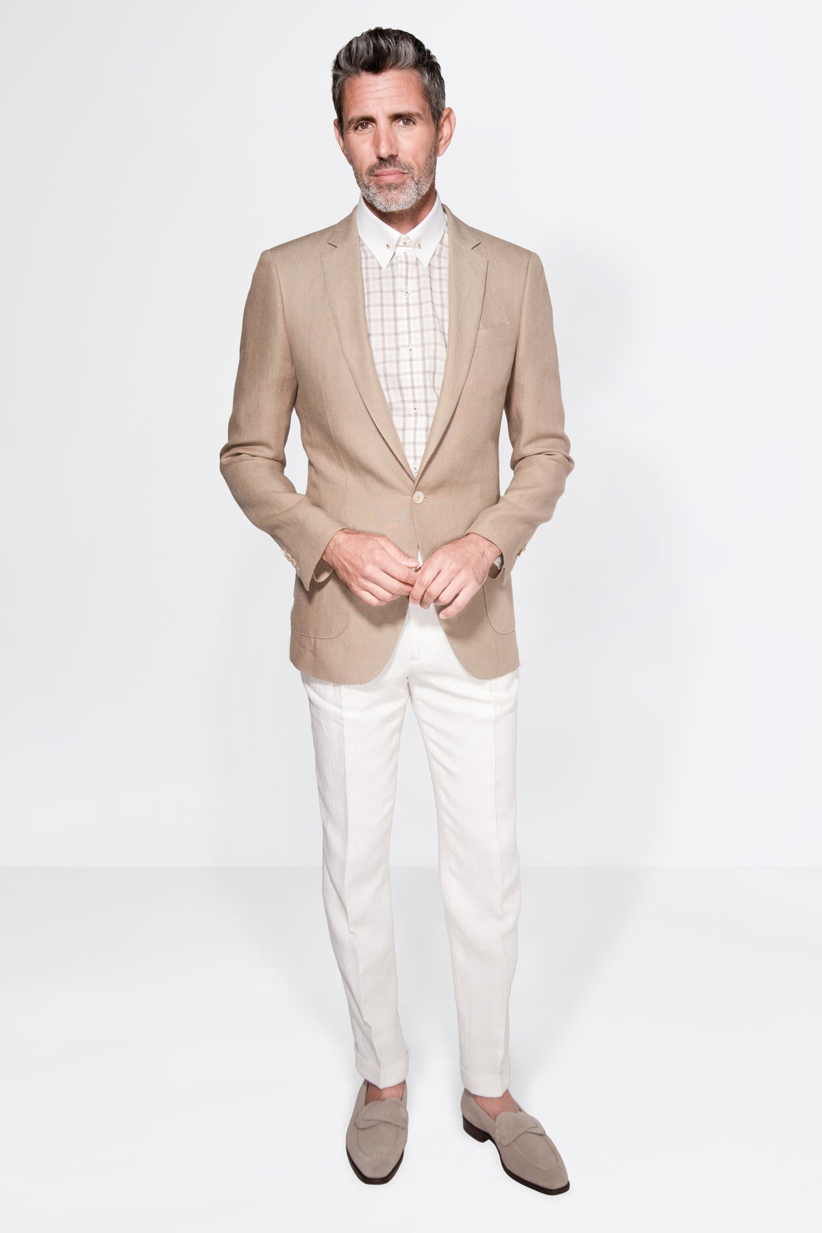 English Solid Linen Blazer