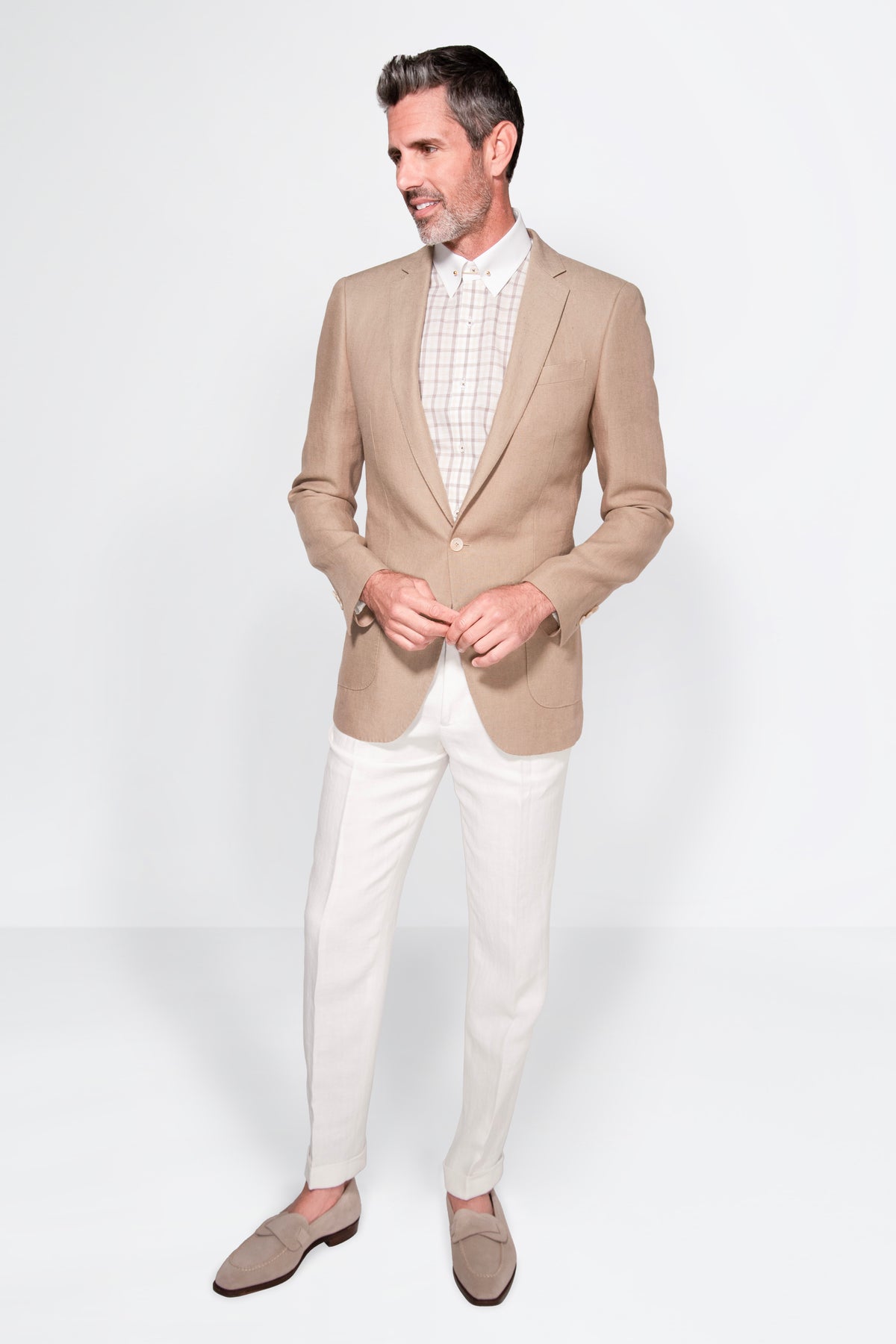 English Solid Linen Blazer